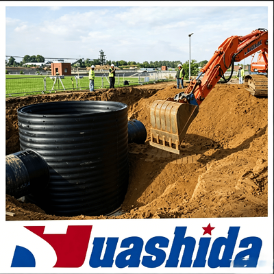HDPE PP PVC Double Wall Corrugated Pipe Line for Municipal Sewage Drainage