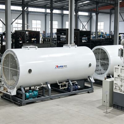 District Heating Pipe HDPE Outer Casing Extrusion Line, Vacuum Calibration Pre-Insulated Pipe Equipment