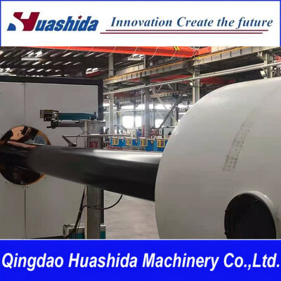 خط بثق أنابيب HDPE عالي الكفاءة مع معايرة فراغ وقطع خالٍ من الغبار لإنتاج الأنابيب المعزولة مسبقًا